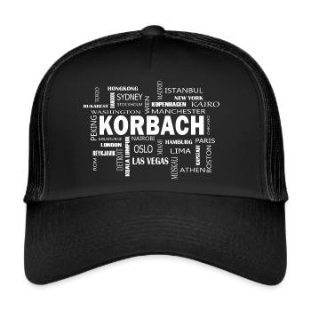 Korbach Kassel Nordhessen Meine Stadt Dorf Heimat - Trucker Cap - Schwarz/Schwarz - Vorne