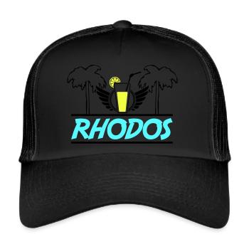 rhodos - Trucker Cap - Schwarz/Schwarz - Vorne