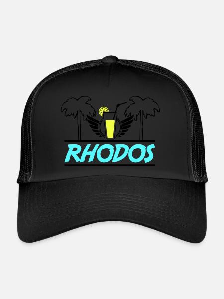 rhodos - Trucker Cap - Schwarz/Schwarz - Vorne