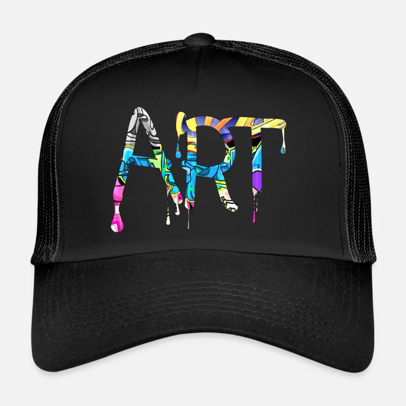 Graffiti-Stil Splash Hip-Hop-Farben Malerfarbe - Trucker Cap - Schwarz/Schwarz