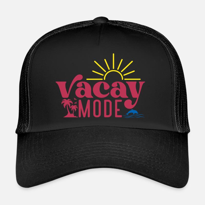 Vacay Mode, Vacances, Eté, Soleil, Plage, Mer, Baignade Casquette trucker 