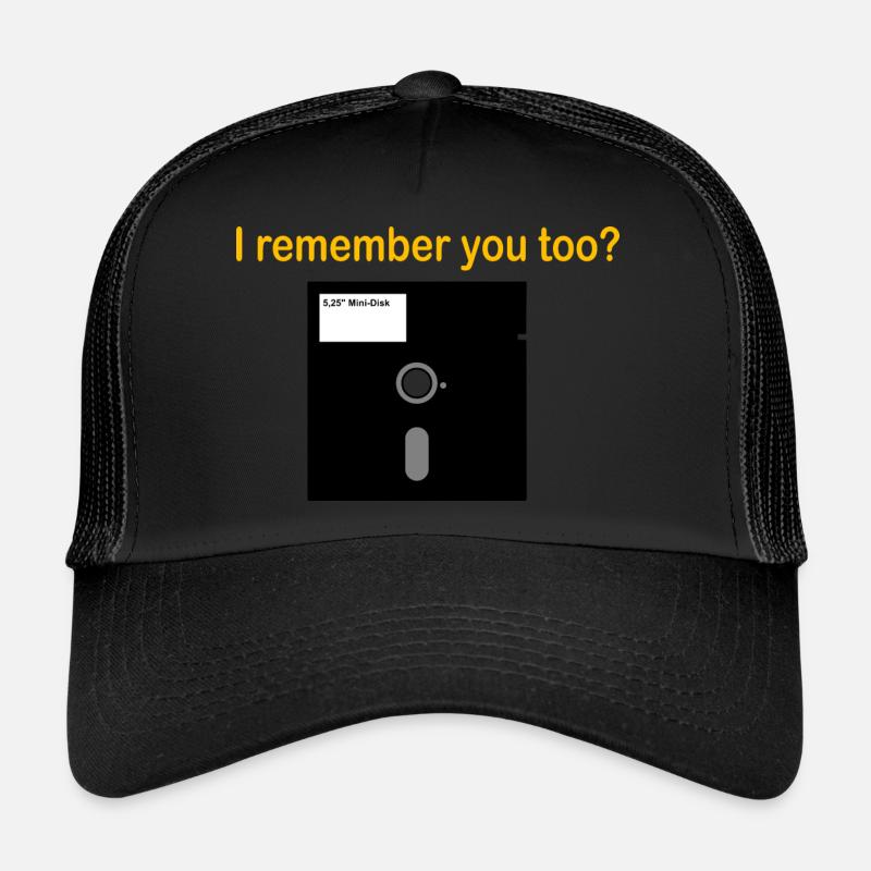 5 disquettes 25 pouces - Casquette trucker - noir/noir