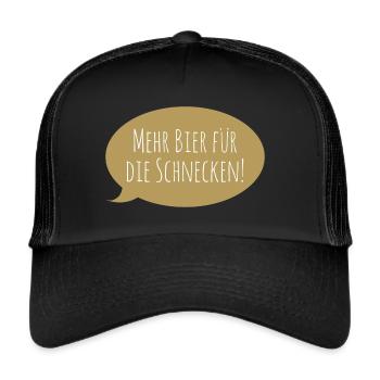 Mehr Bier für die Schnecken - Trucker Cap - Schwarz/Schwarz - Vorne