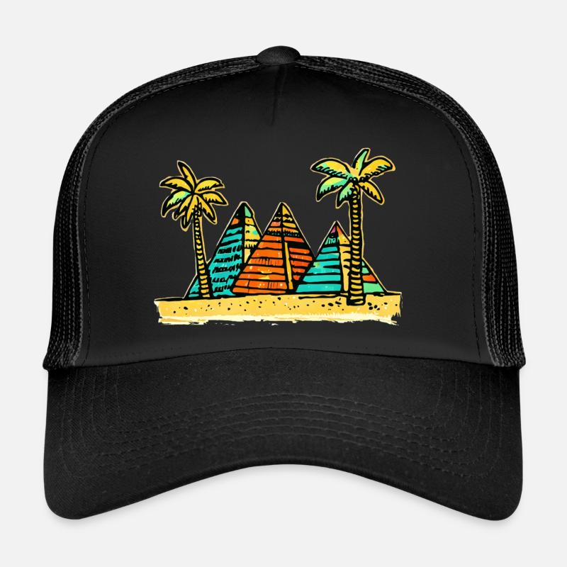 Vibrations du désert: pyramides et palmiers Casquette trucker 