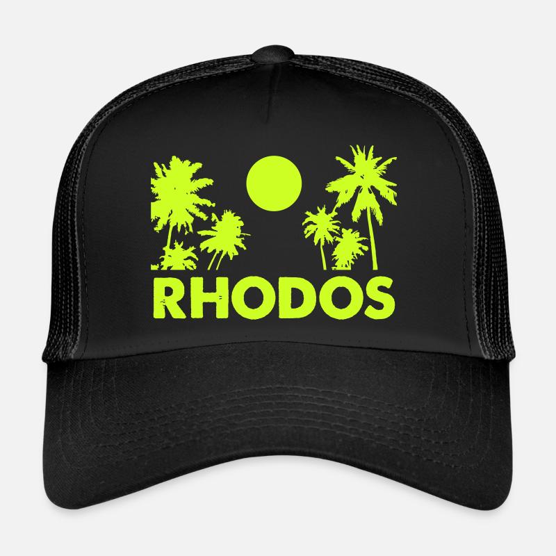 rhodos - Trucker Cap - Schwarz/Schwarz