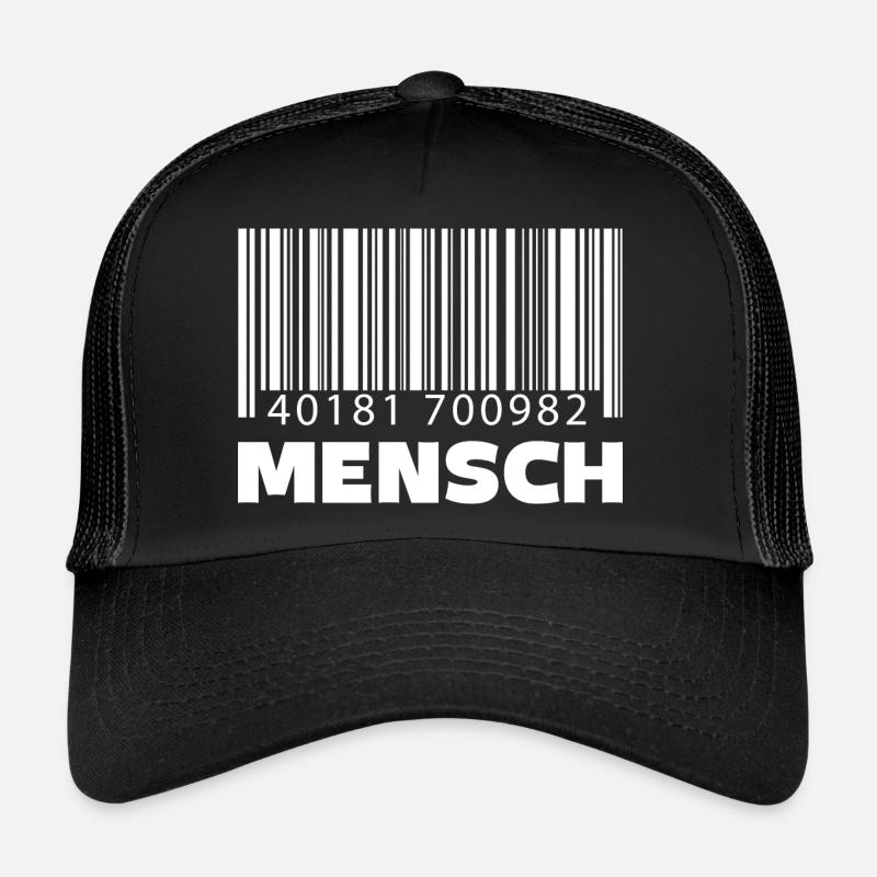 Barcode Mensch - Trucker Cap - Schwarz/Schwarz