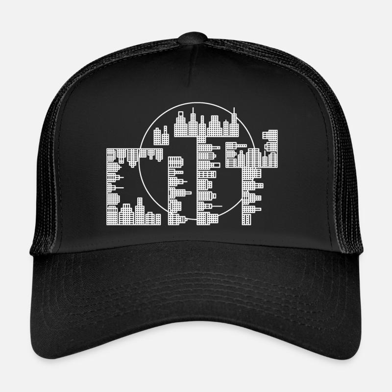 Skyline, City - version blanche Casquette trucker 