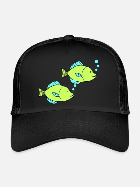 Poissons Bande dessinée 2 - Casquette trucker  - noir/noir - Devant
