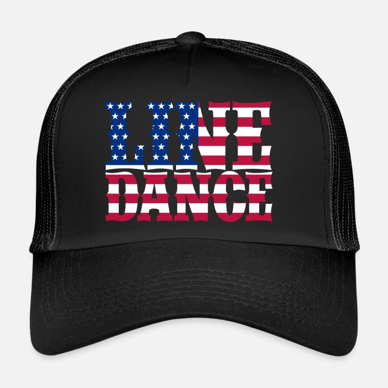 Danse en ligne drapeau des États-Unis Casquette trucker 