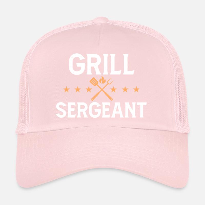 Funny Grill Sergeant Dad Military BBQ Trucker Cap