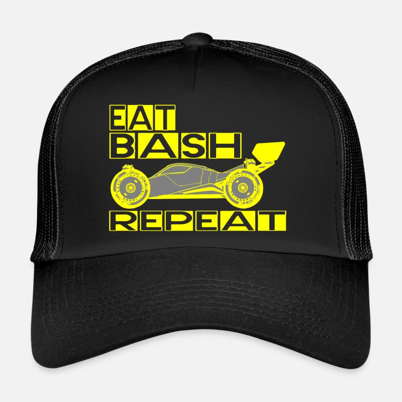 eat sleep bash repeat - Trucker Cap - Schwarz/Schwarz