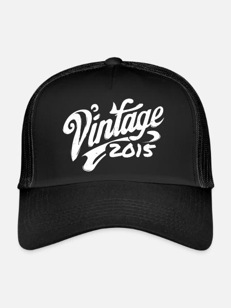 Vintage 2015 Vintage 2015 Birthday 2015 Retro - Trucker Cap - black/black - Front