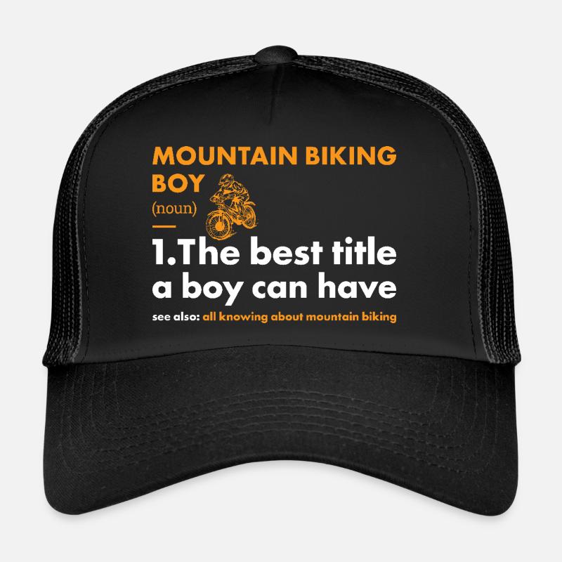 Biker Boy Definition Mountain Biking Trucker Cap