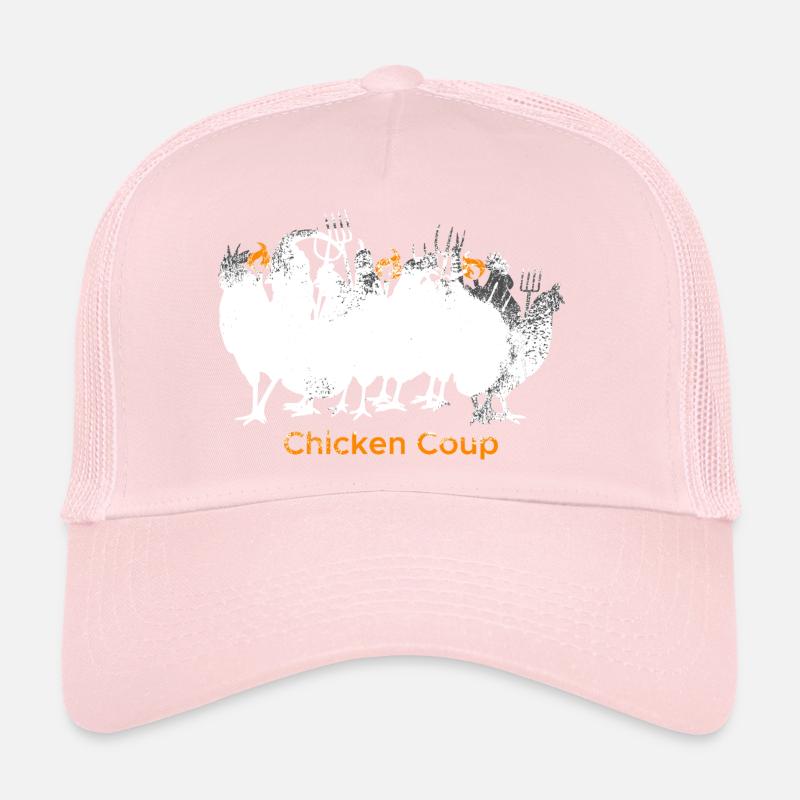 Chicken Coup - Poulets blancs sur gris Casquette trucker 