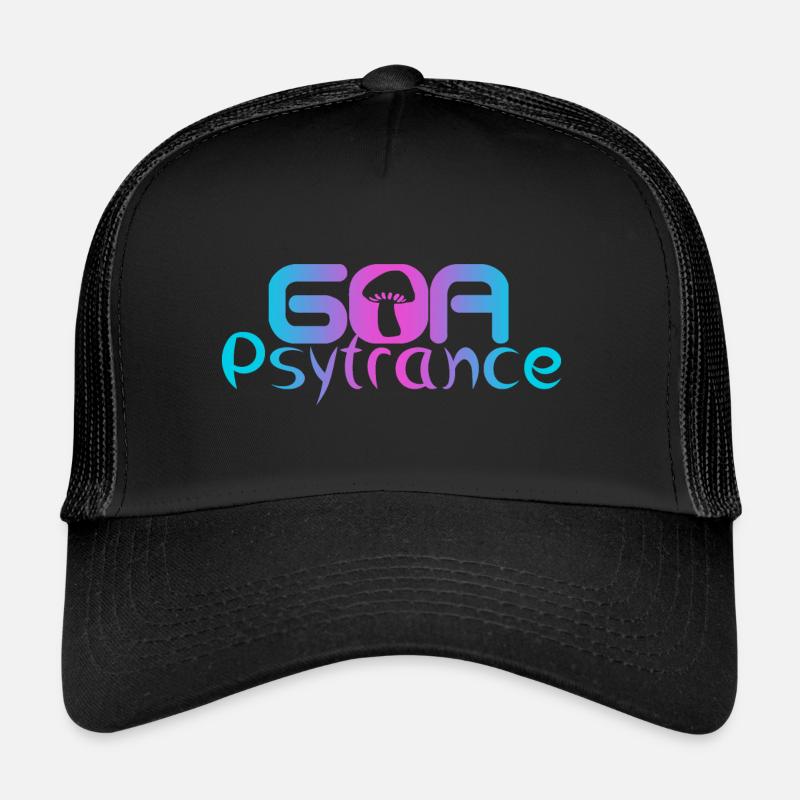 Goa Psytrance Psy - Trucker Cap - Schwarz/Schwarz