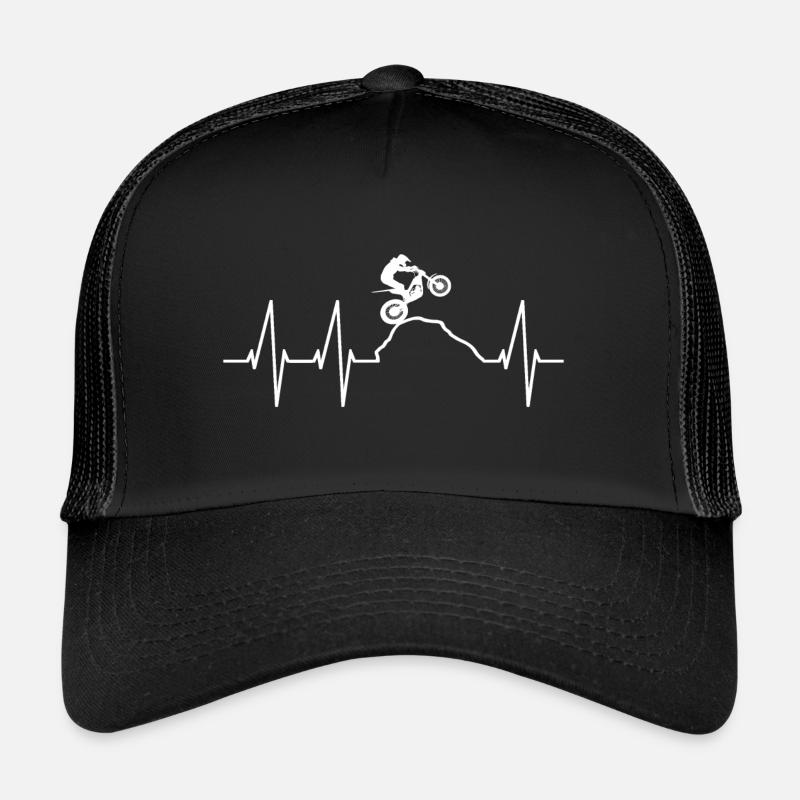 Trial Motorcycle Trials Heartbeat - Trucker Cap - black/black