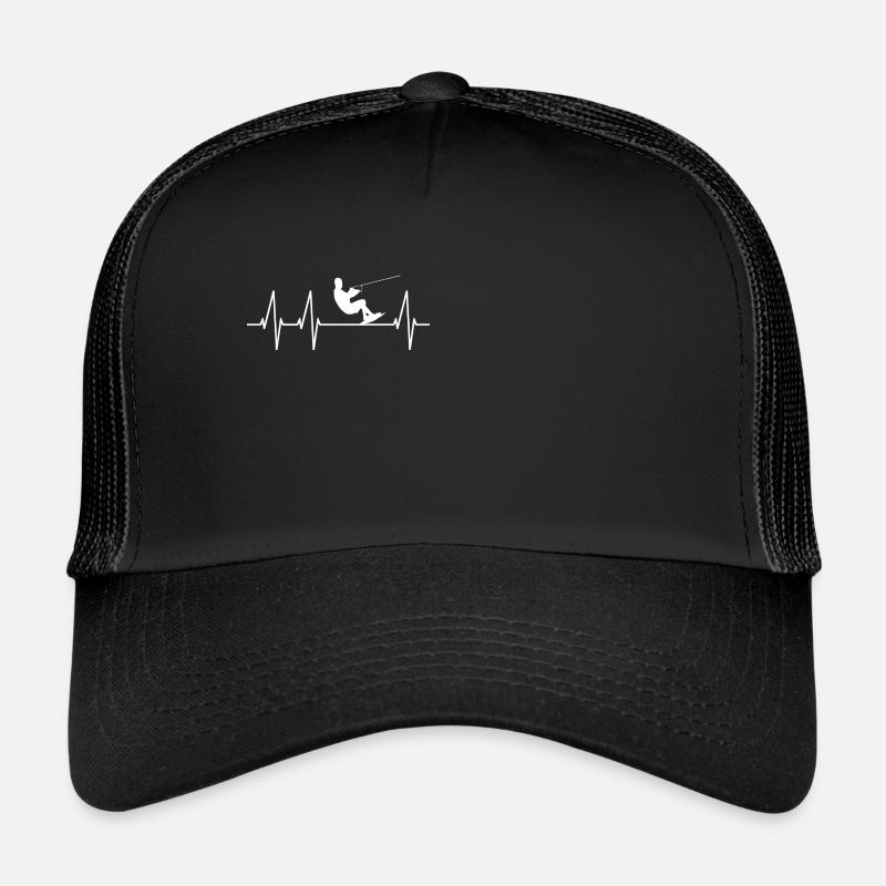 Wakeboarding Heartbeat Wakeboarder Wakeboarder Wakeboard - Trucker Cap - black/black