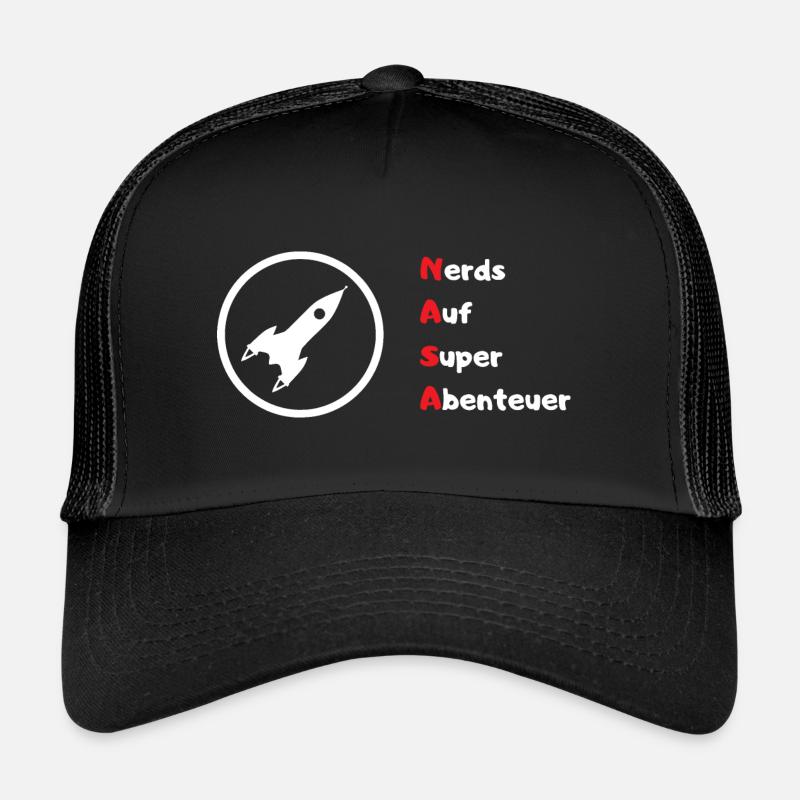 Nerds de l'aérospatiale (NASA) - Casquette trucker  - noir/noir