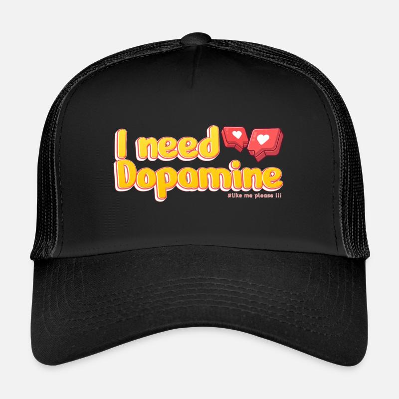 i need Dopamine - Casquette trucker  - noir/noir