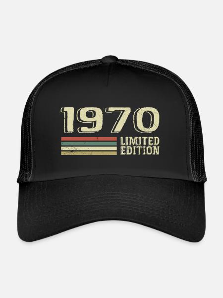 Nées en 1970 anniversaire 1970 Vintage 1970 - Casquette trucker  - noir/noir - Devant