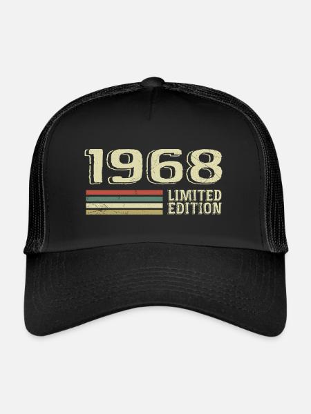 Born in 1968 Birthday 1968 Vintage 1968 - Trucker Cap - black/black - Front