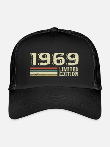 Nées en 1969 anniversaire 1969 Vintage 1969 - Casquette trucker  - noir/noir - Devant