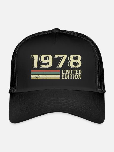 Nées en 1978 anniversaire 1978 Vintage 1978 - Casquette trucker  - noir/noir - Devant