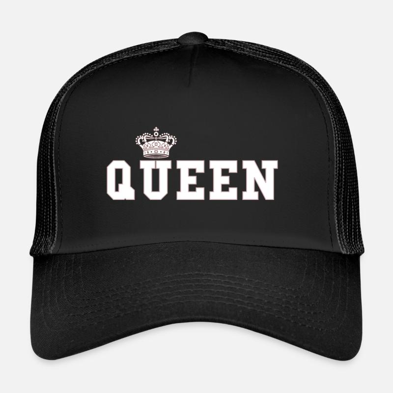 King - Queen Geschenk Geschenkidee - Trucker Cap - Schwarz/Schwarz