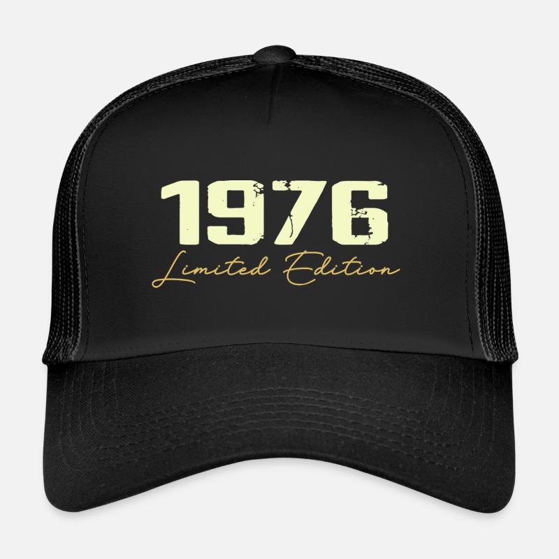 1976 Limitierte Auflage - 1976 Geburtstagsgeschenk - Trucker Cap - Schwarz/Schwarz