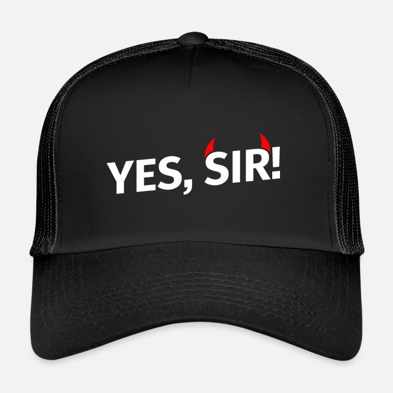 Oui Monsieur! avec cornes rouges - blanc Casquette trucker 