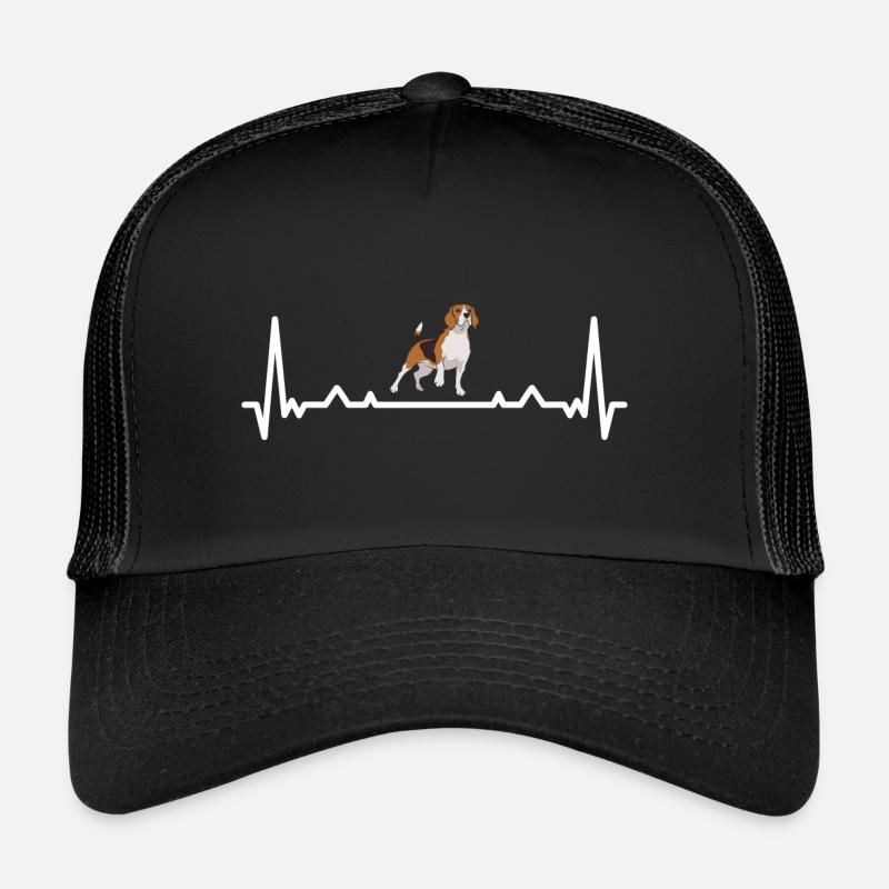 Heartbeat Beagle - Trucker Cap - Schwarz/Schwarz