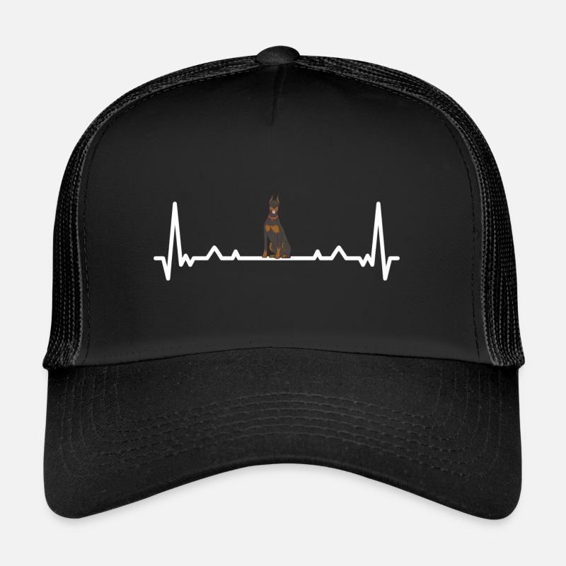 Doberman Pinscher battant le cœur Casquette trucker 