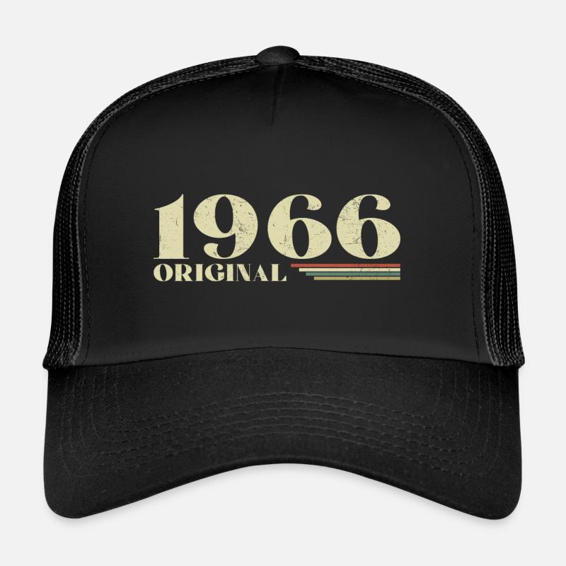 Original 1966 Jahrgang 1966 Geburtstag 1966 Retro - Trucker Cap - Schwarz/Schwarz