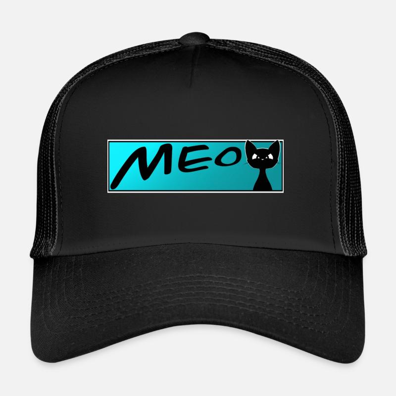 chat mignon MEOW chats chat chat - Casquette trucker  - noir/noir