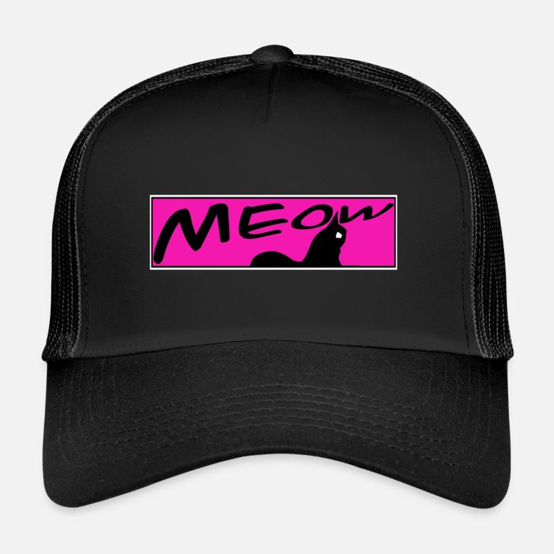chat mignon MEOW chats chat chat - Casquette trucker  - noir/noir