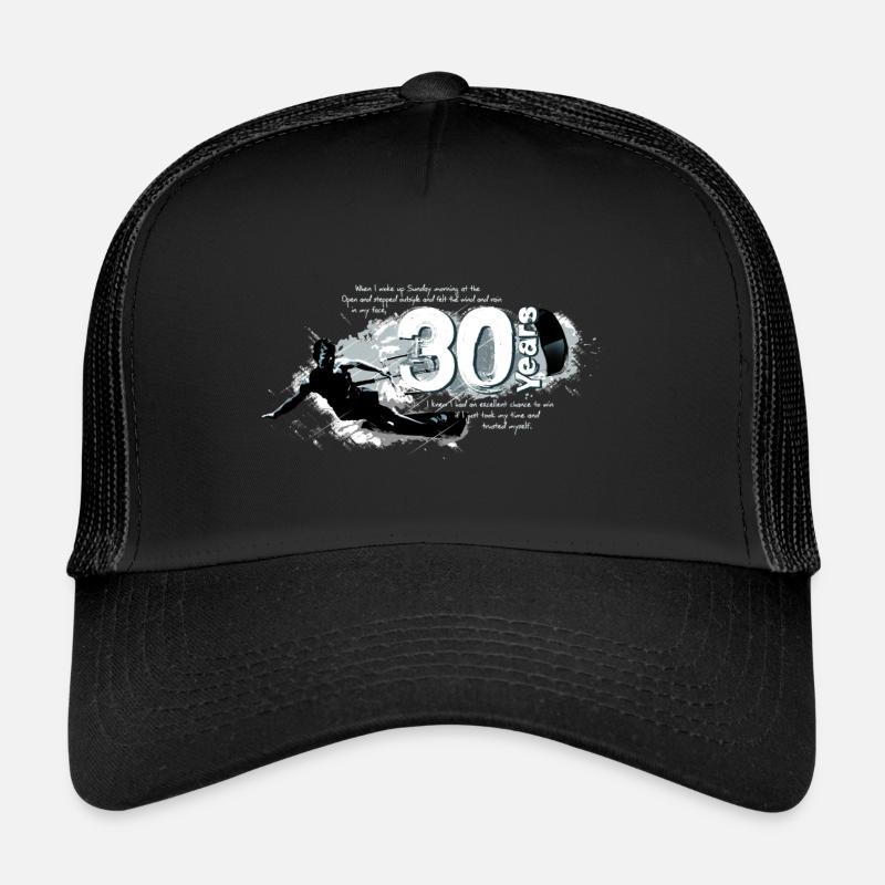 Kitesurfer - 30. Geburtstag - Trucker Cap - Schwarz/Schwarz