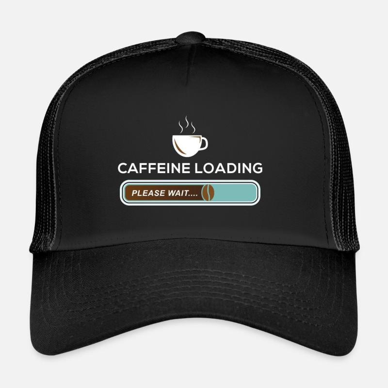 Caffeine Loading Pleas Wait Coffee Bean Caffeine - Trucker Cap - black/black