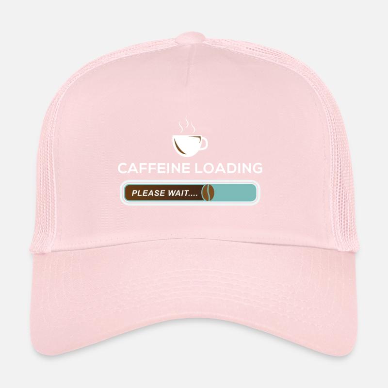 Caffeine Loading Pleas Wait Kaffee Bohne Koffein Trucker Cap
