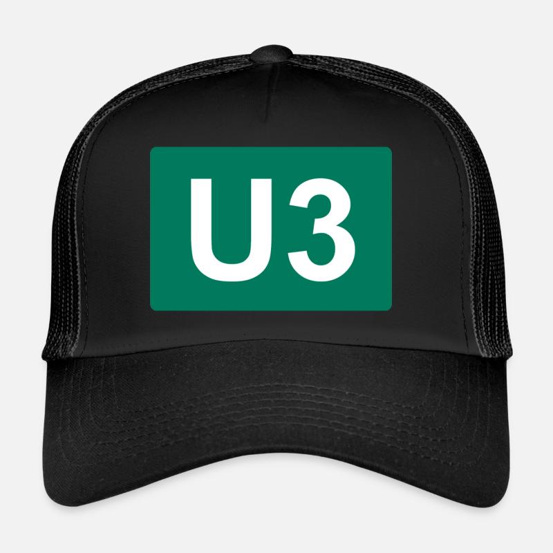 Berlin subway U3 - Trucker Cap - black/black