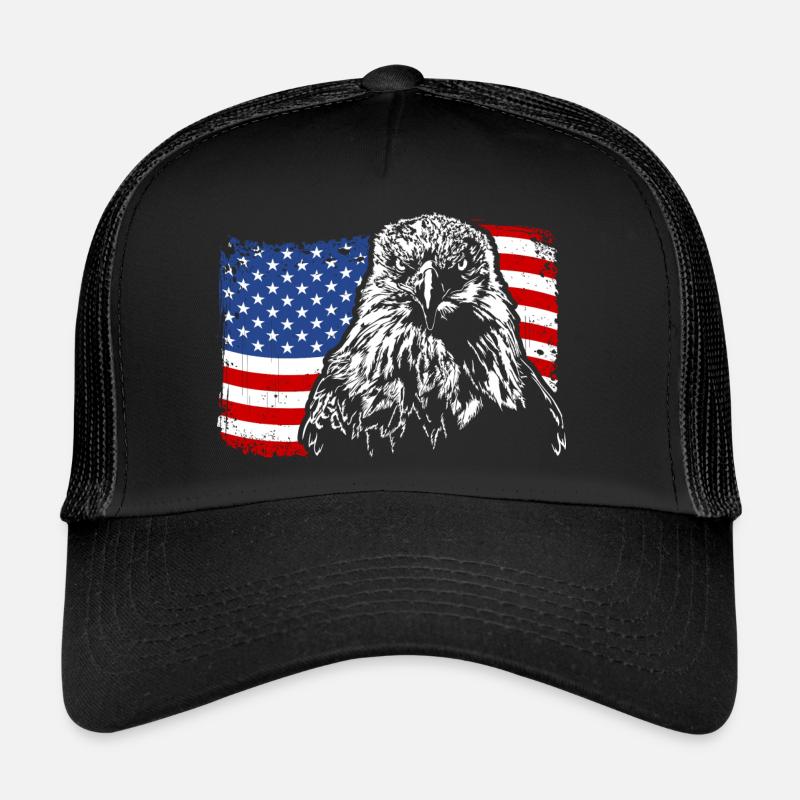 Aigle à tête blanche ADLER Amérique Drapeau Wilsigns Casquette trucker 