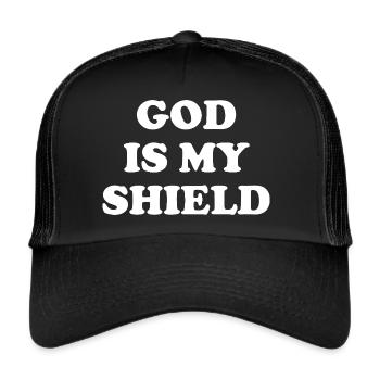 God Is My Shield - Trucker Cap - Schwarz/Schwarz - Vorne