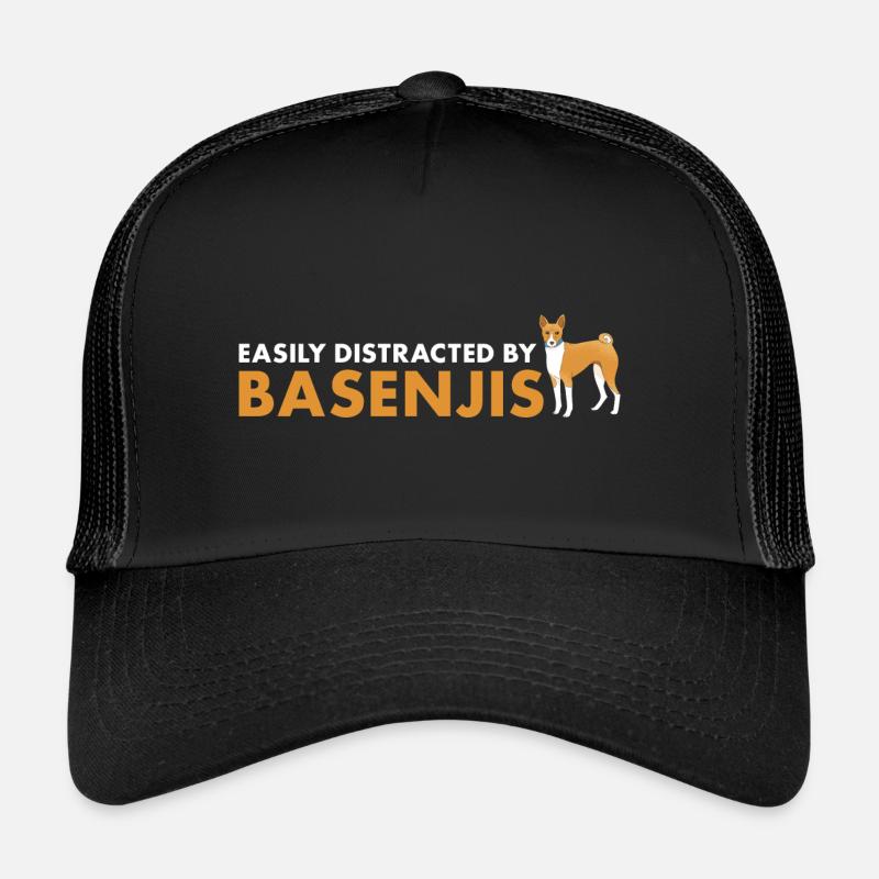 Dog Easily Distracted By Basenji Trucker Cap