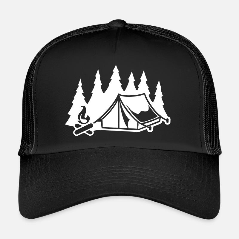 Camping Tent Campfire Forest Camping Trucker Cap