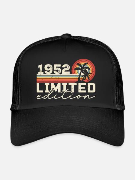Vintage 1952 Cadeau Anniversaire 1952 Retro 1952 - Casquette trucker  - noir/noir - Devant