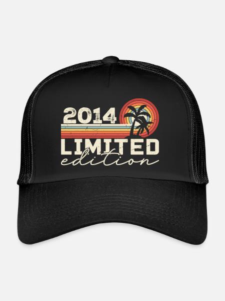 Vintage 2014 Cadeau Anniversaire 2014 Retro 2014 - Casquette trucker  - noir/noir - Devant