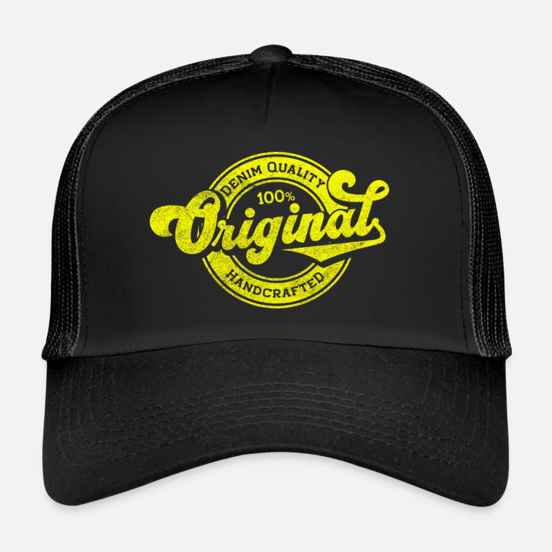 Original denim quality retro vintage yellow - Trucker Cap - black/black