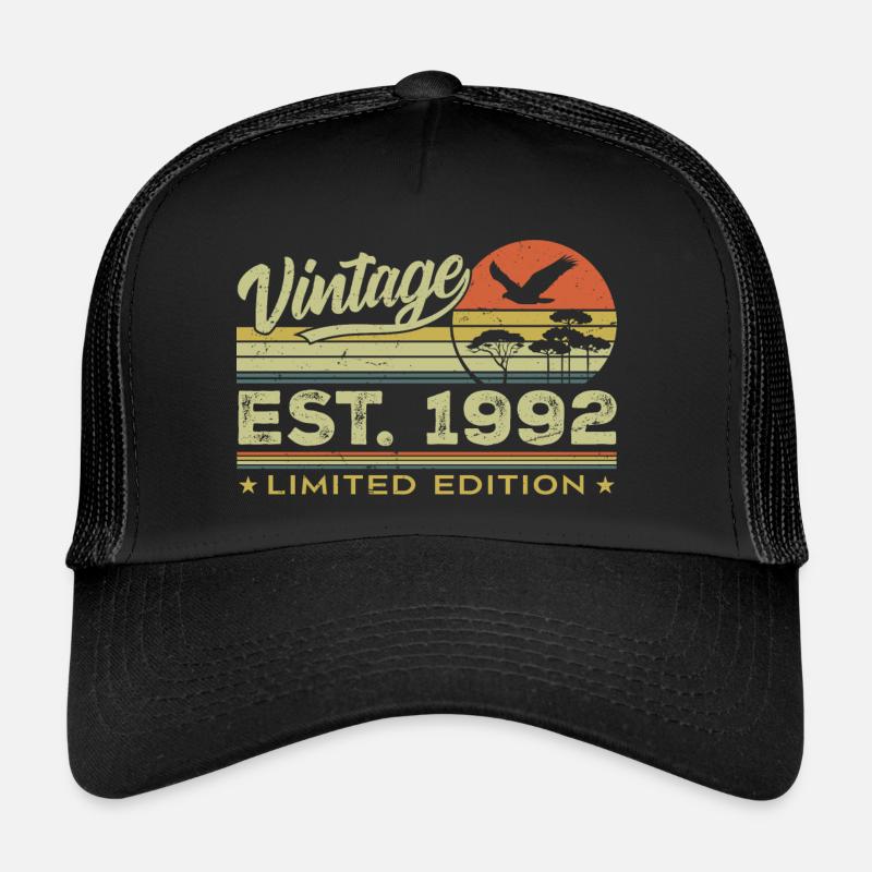 Vintage 1992 Awesome Since 1992 Gift 1992 Retro Trucker Cap