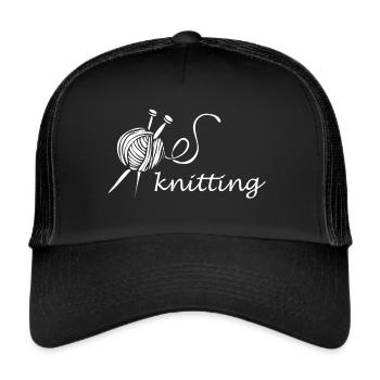 Stricken Knitting Knit - Trucker Cap - Schwarz/Schwarz - Vorne