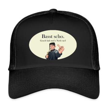 Rieser Grantler // Illustration - Trucker Cap - Schwarz/Schwarz - Vorne