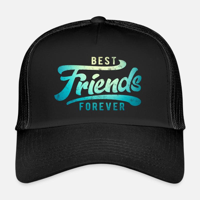 BFF Geschenk Beste Freunde Coole Freundinnen - Trucker Cap - Schwarz/Schwarz
